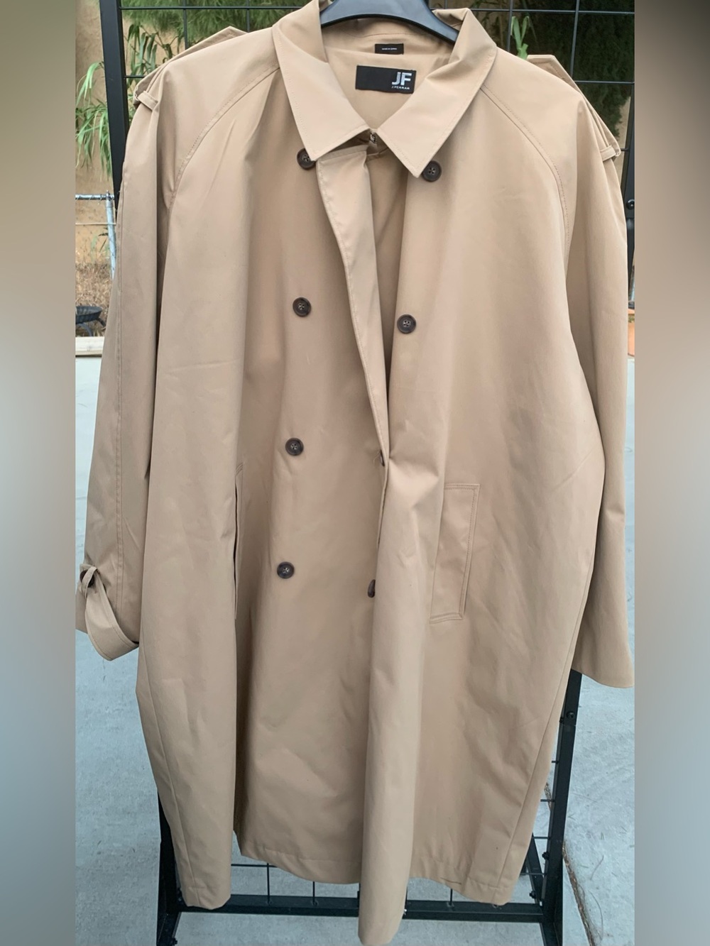 NWT JF J.Ferrar Men's Classic Double-Breasted Trench Coat - Florence Brown XXL